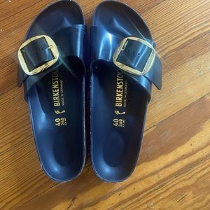 Brand New Birkenstock in 40, Big Buckle Madrid (Gold). Sold out
